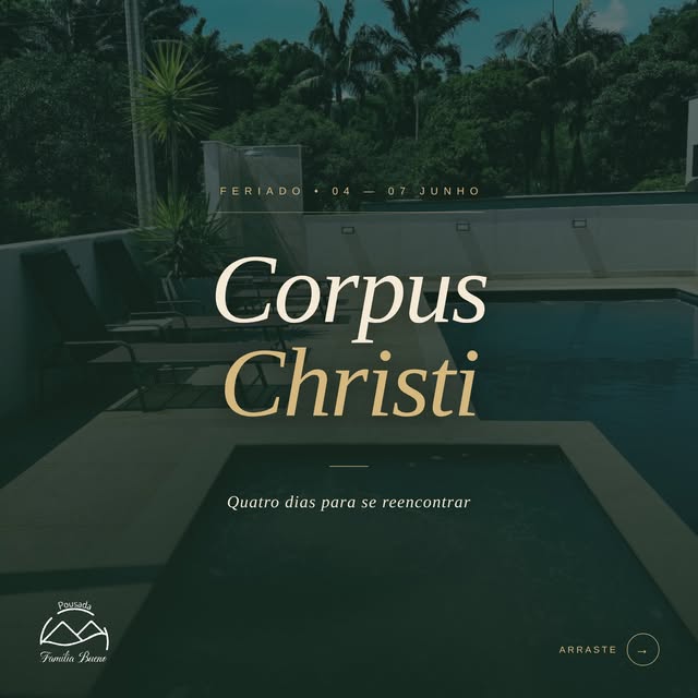 Publicação da pousada com piscina e jacuzzi